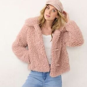 Lc Lauren Conrad Cropped Faux Fur Jacket ,XS